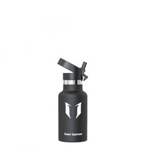 Super Sparrow Gourde Isotherme - 18/10 Ultra Léger Bouteille Isotherme - 350ml - Gourde Sport Étanche Avec Couvercle à Paille - Gourde Enfant sans BPA, pour Voyages, L'école, Bureau, Maison