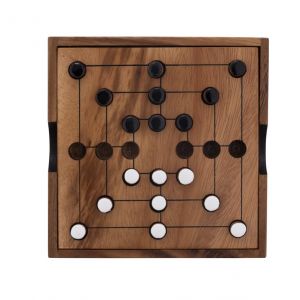 Engelhart Jeu du Moulin en Bois Noir et Blanc - Nine Men Morris