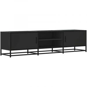 VidaXL Meuble tv noir 160x35x41 cm bois d'ingénierie et métal