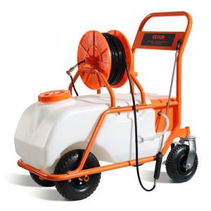 VEVOR Pulvérisateur à gazon alimenté par batterie roues réservoir 60 L 0-90 PSI
