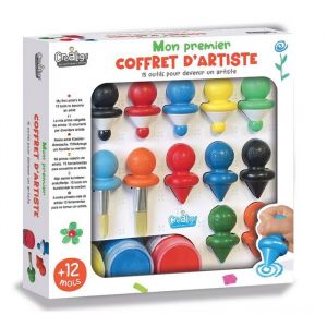 Crea Lign' | Mon 1er Coffret d&rsquo;Artiste | Kit de Loisirs Cr&eacute;atifs pour Tout-Petits d&egrave;s 12 Mois | Feutres, Pinceaux, Crayons Ergonomiques et Peinture | Activit&eacute; d&rsquo;&Eacute;veil Artistique et Motricit&eacute; Fine