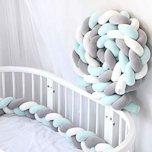 Tressée Tour De Lit Bébé Berceau Tissé La Main Noué En Peluche Tressé En Peluche Coussin Bumper Lit Noué Oreiller 2m