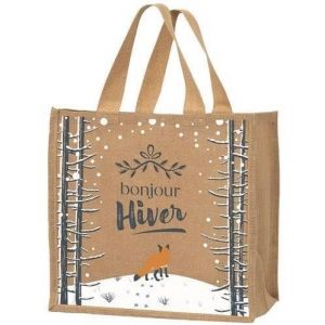 Cabas jute bonjour hiver 37 x 23 x 36 cm - Sphere