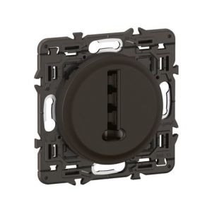 Legrand Prise t&eacute;l&eacute;phone C&eacute;liane 8 contacts - enjoliveur Noir et support