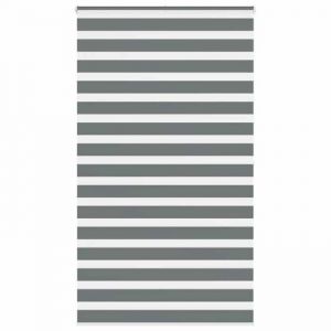 VidaXL Store zèbre gris foncé largeur du tissu 120,9 cm polyester, store à enrouleur zébré, store zébré pour fenêtre, store 4014162