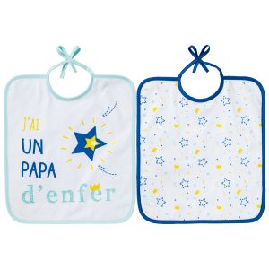 Babycalin 2 bavoirs 1er âge - J'ai un papa d'enfer