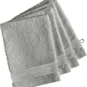 Lot de 4 Gants de Toilette en Coton 600 gm² TERTIO - Gris Perle