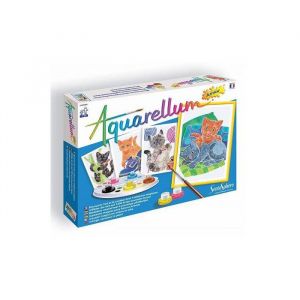 Sentosphère Coffret aquarellum junior chatons 4 tableaux magiques - peinture