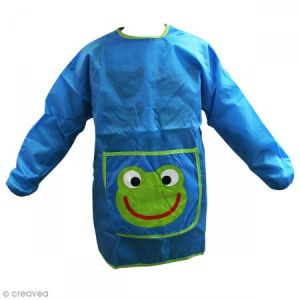 Rayher Tablier de peinture pour enfant - Bleu et vert - Taille 110 à 135 cm