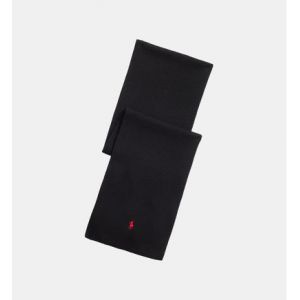 Ralph Lauren Echarpe en maille côtelée Noir Polo