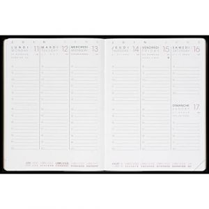 Quo Vadis Agenda Moderne - Recharge Agenda - 2025 - INT INTABOS - AB SEM - Semainier Horizontal - Multilingue - 12 mois de janvier &agrave; d&eacute;cembre - 15x21 cm - Papier Clairefontaine blanc - Fabrication fran&ccedil;aise