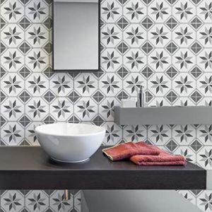 Sticker Mural Carrelage adh&eacute;sif Cuisine Salle de Bain - 9 Stickers Carreaux DE Ciment AZULEJOS NOHA - 9stickers10x10cm