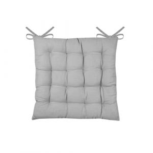 Image de Home maison Galette de chaise unie et classique coton sauge 38 x 38