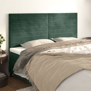VidaXL Têtes de lit 4 pcs Vert foncé 90x5x78/88 cm Velours - Dark green