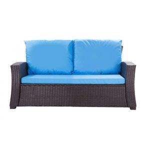 Coussins de canapé et de jardin - Bleu - Résine tressée - 110x50x7cm - Confortable - Multifonctionnel