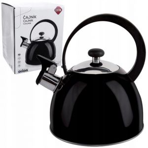 Orion Bouilloire sifflante, acier, noire, 1,5 l