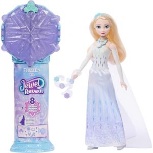 Mattel Disney Poup&eacute;e Princesses Elsa La Reine des Neiges et Accessoires avec 8 Surprises, Dont Une bo&icirc;te &agrave; Bijoux en Forme de Flocon de Neige, Une Bague pour Enfant et 9 &eacute;l&eacute;ments, JJY36