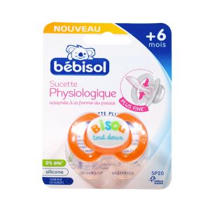 Bébisol Sucette Physiologique Silicone +6 Mois - Joues à croquer Vert