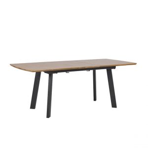 Image de Beliani Table à manger extensible effet bois foncé et noire 160/200 x 90 cm SALVADOR - transparent