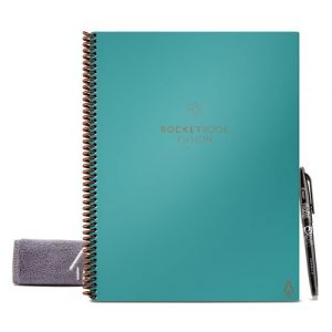 Rocketbook Carnet Connecté Réutilisable à l'infini Fusion Lettre 21.6 cm x 28 cm A4 Bleu