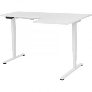 Beliani Table À Hauteur Ajustable Électrique Côté Droit Blanc Destines