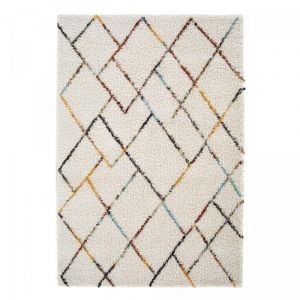 Unamourdetapis Tapis shaggy 120x170 crème tissé rectangle motif berbère chroma 2