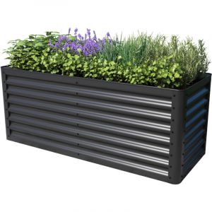 Toolport - primeyard Carr&eacute; potager sur&eacute;lev&eacute; luca, acier, anthracite 150x60x60 cm