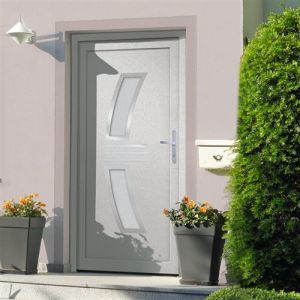 VidaXL Porte d'entrée Blanc 98x208 cm PVC, porte, porte en PVC,, porte d'entrée, porte d'entrée en PVC