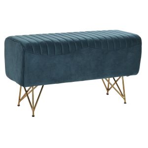 Banquette DKD Home Decor 90 x 31 x 47 cm Métal Turquoise