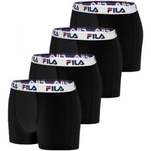 FILA Cale&ccedil;on Homme Coton, Boxer Homme, Hypoallerg&eacute;nique, Maille A&eacute;r&eacute;e (Lot de 4), Noir, M