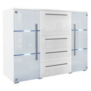 Commode Nashville 101, i, Avec tiroirs et portes, 115x136x39cm, led - i