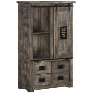 Armoire 90x45 Manguier laqué Gris RAILWAY 213 - gris