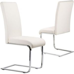 Chaises de Salle à Manger Cuisine Piètement Acier Chromé Revêtement Similicuir