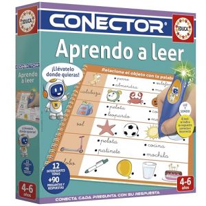 Educa Conector J'apprends &agrave; Lire | Jeu tif avec Plus de 90 Questions et r&eacute;ponses. 12 th&egrave;mes diff&eacute;rents au Format Livre et Crayon avec lumi&egrave;re et Son. Recommand&eacute; pour Les 4 Ans et Plus (20168)