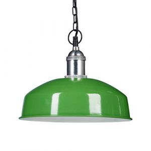 Relaxdays Lampe à suspension en fer avec chaine luminaire de plafond design moderne HxlxP: 142 x 31 x 31 cm, vert