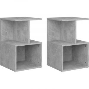 VidaXL Tables de chevet 2 pcs Gris béton 35x35x55 cm Aggloméré
