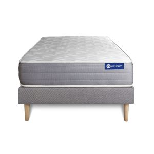 Image de Ensemble matelas ACTIMEMO DREAM mémoire de forme 120x190 cm 5zones de confort + sommier KIT gris