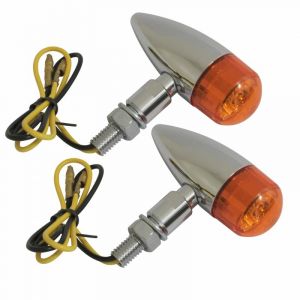 1Tek Tuning Clignotants Vintage Métal chromé/orange