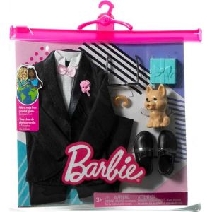 Mattel Fashion Pack Ken - HJT38 - Ensemble tenue de v&ecirc;tements de mariage pour poup&eacute;e Ken - Smoking + chaussures habill&eacute;es + Lunettes