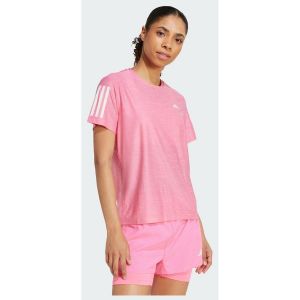 Adidas Femme Own The Run Base Tee, Lucid Pink/White, XS