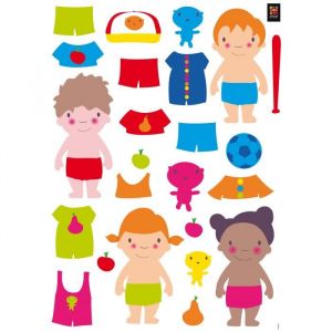 Plage Stickers déco - Dress me up 1 planche - 48 x 68 cm