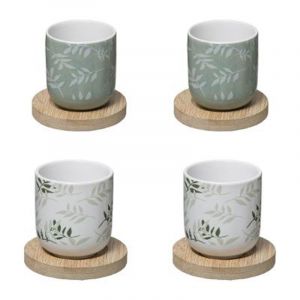Coffret 4 petites t es 13 cl GREEN HARMONY Vert