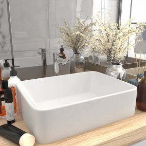 Image de VidaXL Lavabo de luxe Blanc mat 41x30x12 cm Céramique