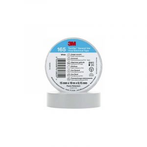 3M Temflex de ruban adhésif en vinyle 165 blanc 15 mm x 10 m, 100 rouleaux