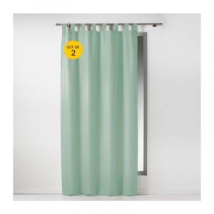 Lot de 2 Rideaux &agrave; passant 140 x 260 cm Essentiel Sauge
