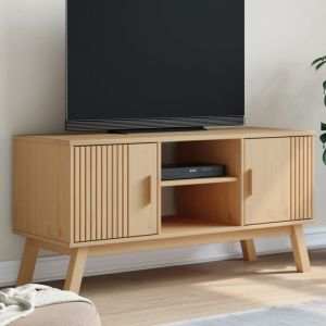 VidaXL Meuble TV OLDEN marron 114x43x57 cm bois de pin massif