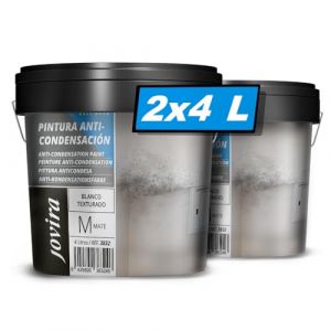 JOVIRA PINTURAS Anti-condensation, anti-humidité, anti-moisissure, anti-condensation, anti-moisissures extérieur-intérieur. Résout les problèmes de condensation par humidité ambiante. (2x4 Litres)