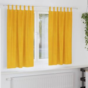 VidaXL Rideaux 2 Pcs Jaune Moutarde 140 X 175 Cm Velours