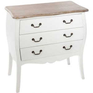 Image de Atmosphera Commode en bois Chrysa - L. 75 x H. 76 cm - Blanc