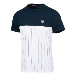 FILA Tee Mika T-shirt Hommes - Bleu, Blanc